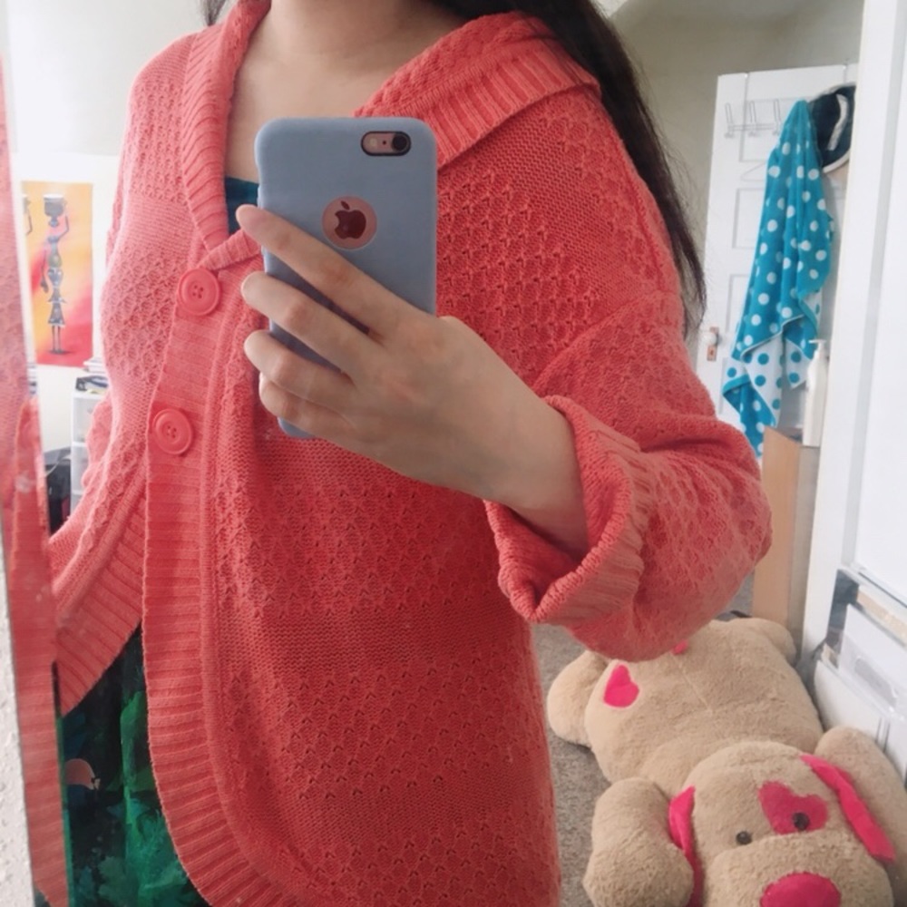 Northcrest Soft Coral Pink Knit Cardigan 💗